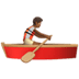 🚣🏾 person rowing boat: medium-dark skin tone display on Apple